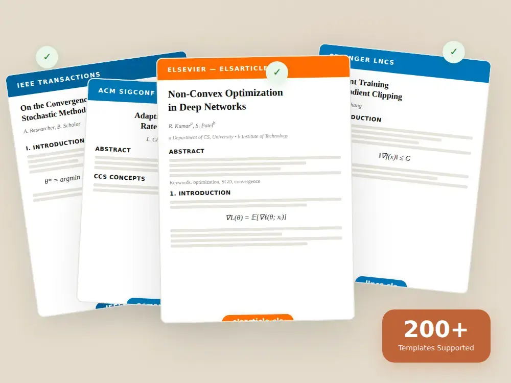 LaTeX formatted journal papers for IEEE, Elsevier, Springer, and ACM templates