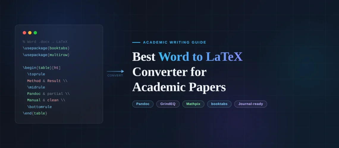 Best Word to Latex Converter For Academic Paper