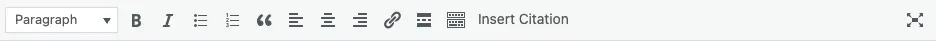 The Classic editor toolbar with the Insert Citation button