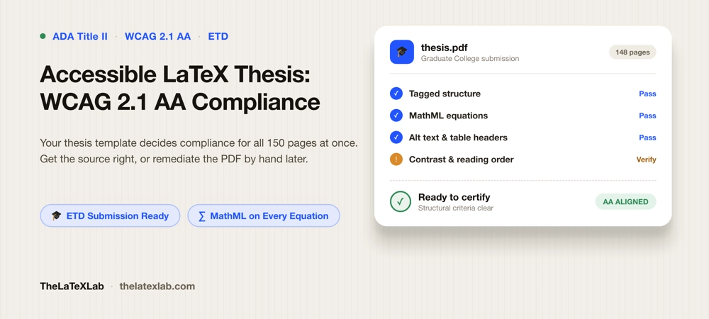 Accessible LaTeX Thesis that meets WCAG 2.1 AA Compliance