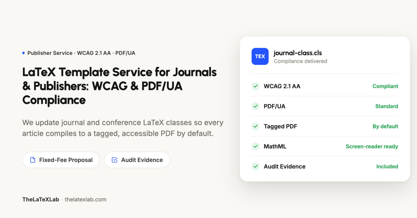 LaTeX Template Service for Journals and Publishers.