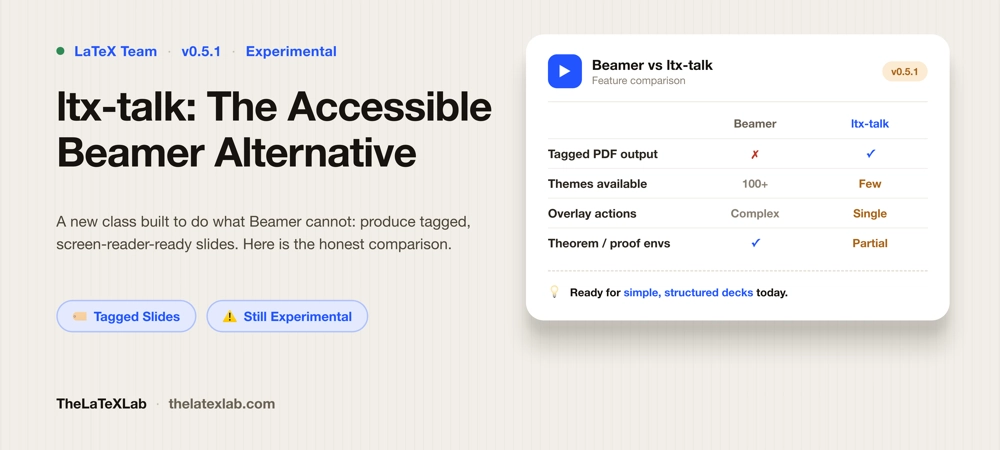 ltx-talk: The Accessible Beamer Alternative